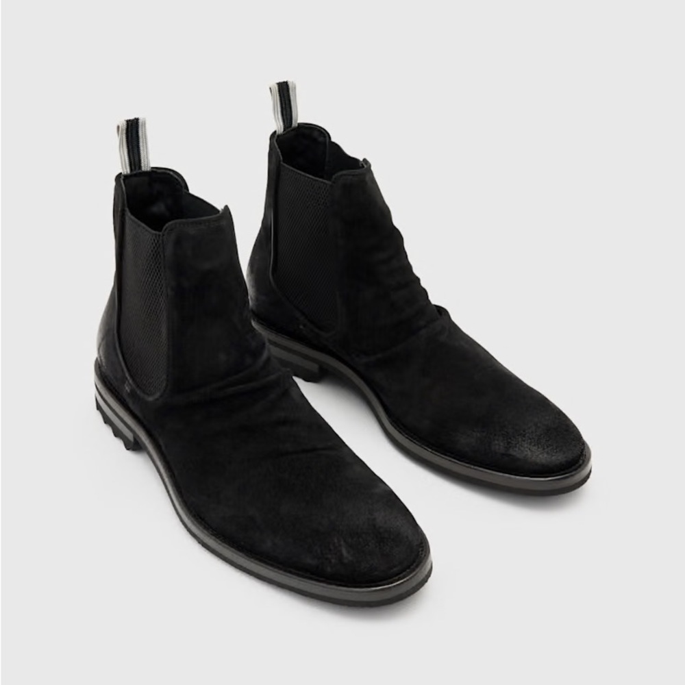 John Varvatos Collection Black Suede Sharpei boot Size 8.5 US 41.5 EU